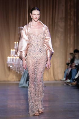 PFW - Zuhair Murad Runway A model walks the runway during the Zuhair Murad Haute Couture Week Spring Summer 2026 show as part of Paris Fashion Week on January 28, 2026 in Paris, France. Photo by Laurent Zabulon ABACAPRESS.COM Paris France  Copyright: xZabulonxLaurent ABACAx