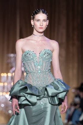 PFW - Zuhair Murad Runway A model walks the runway during the Zuhair Murad Haute Couture Week Spring Summer 2026 show as part of Paris Fashion Week on January 28, 2026 in Paris, France. Photo by Laurent Zabulon ABACAPRESS.COM Paris France  Copyright: xZabulonxLaurent ABACAx