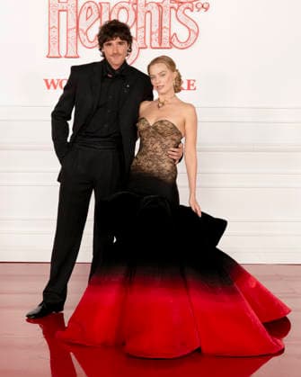 January 28, 2026, Santa Monica, California, USA: Australian actor JACOB ELORDI and Australian actress and producer MARGOT ROBBIE attend Warner Bros. Pictures and MRC Presents World Premiere of Wuthering Heights . Santa Monica USA - ZUMAb173 20260128_aap_b173_008 Copyright: xBillyxBennightx