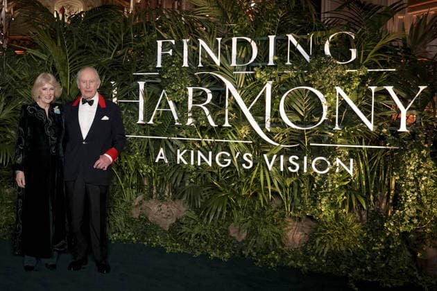 The premiere of Finding Harmony: A King s Vision King Charles and Queen Camilla attend the premiere of Finding Harmony: A King s Vision. The documentary outlines Charles philosophy of harmony, which encourages people to see themselves as part of nature, not apart from nature, at Windsor Castle, Windsor, Berkshire, UK, on the 28th January 2026. Picture by Aaron Chown WPA-Pool Windsor Windsor Castle Berkshire United Kingdom  WHA-0807