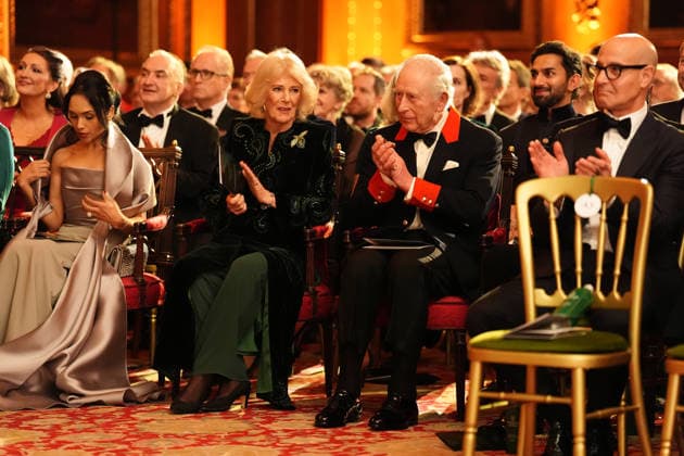 The premiere of Finding Harmony: A King s Vision King Charles and Queen Camilla attend the premiere of Finding Harmony: A King s Vision. The documentary outlines Charles philosophy of harmony, which encourages people to see themselves as part of nature, not apart from nature, at Windsor Castle, Windsor, Berkshire, UK, on the 28th January 2026. Picture by Aaron Chown WPA-Pool Windsor Windsor Castle Berkshire United Kingdom  WHA-0807