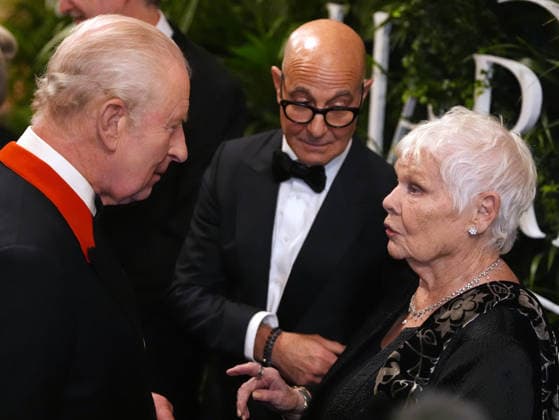 . 28 01 2026. Windsor, United Kingdom. King Charles III with Stanley Tucci and Dame Judi Dench at the Finding Harmony: A King s Vision premiere at Windsor Castle , United Kingdom.  xPoolx xi-Imagesx IIM-26533-0030