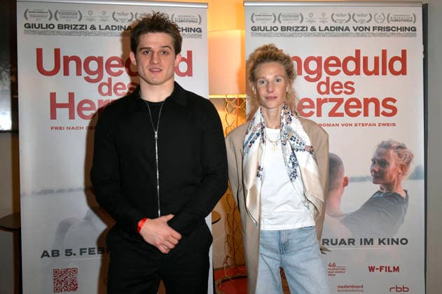 Giulio Brizzi and Ladina von Frisching at the premiere of the film Impatience of the Heart Impatience of the Heart at the Filmkunst66 cinema in Berlin, 28 01 2026 Foto:xM.xBehrensx xFuturexImagex ungeduld_6114