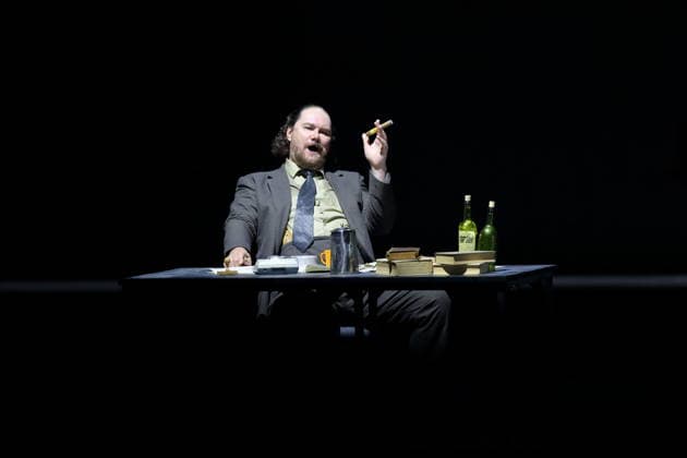 Dmitry Ulyanov as Boris Timofeyevich Ismailov during the photo rehearsal for Lady Macbeth of Mtsensk at the Komische Oper im Schillertheater in Berlin, January 28, 2026 Opera in four acts by Dmitri Shostakovich Musical direction James Gaffigan Production Barrie Kosky Stage Rufus Didwiszus Costumes Victoria Behr Premiere is on Janu