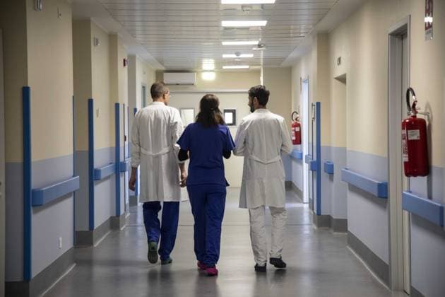 Milan, Niguarda Hospital, Inauguration and ribbon-cutting ceremony of the Emergency Room and the Olympic Ward of the Niguarda Hospital with corridor interiors and doctors  Copyright: xFrancescoxEnriquezx xipa-agency.netx xFrancescoxEnriquezx IPA_Agency_IPA70709062