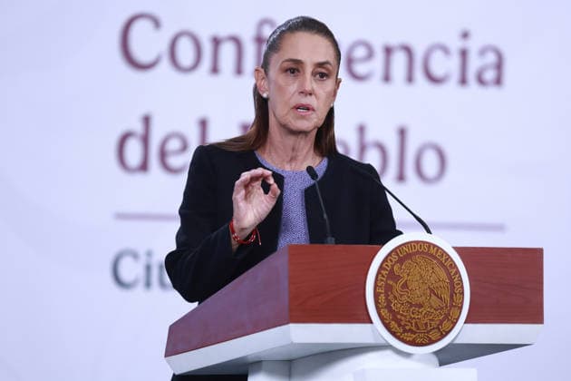 Mexican President Claudia Sheinbaum holds a press conference following a phone call with US President Donald Trump MEXICO CITY, MEXICO - JANUARY 29: Mexican President Claudia Sheinbaum speaks during a press conference, following a phone call with US President Donald Trump, at the National Palace, in Mexico City, Mexico on January 29, 2026. Daniel Cardenas Anadolu Mexico City Mexico. Editorial use only. Please get in touch for any other usage.  Copyright: x2026xAnadoluxDanielxCardenasx