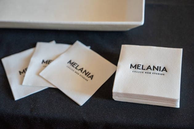 January 29, 2026, Washington, Dc, United States: Melania-branded movie napkins at the red carpet for the premiere of the Amazon MGM Studios film Melania at the John F. Kennedy Center for the Performing Arts on January 29, 2026 in Washington, DC. The film documents the period leading up to the 2025 Presidential Inauguration and Melania TrumpÃ¢â‚¬â ¢s role during the White House transition. Washington United States - ZUMAl312 20260129_znp_l312_006 Copyright: xAndrewxLeydenx