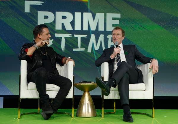 January 29, 2026, Ottawa, On, Canada: George Stroumboulopoulos, left, speaks with Canadian Identity and Culture Minister Marc Miller at the Prime Time screen and media industry conference in Ottawa, on Thursday, Jan. 29, 2026. Ottawa Canada  - ZUMAc35_ 20260129_zaf_c35_127 Copyright: xPatrickxDoylex