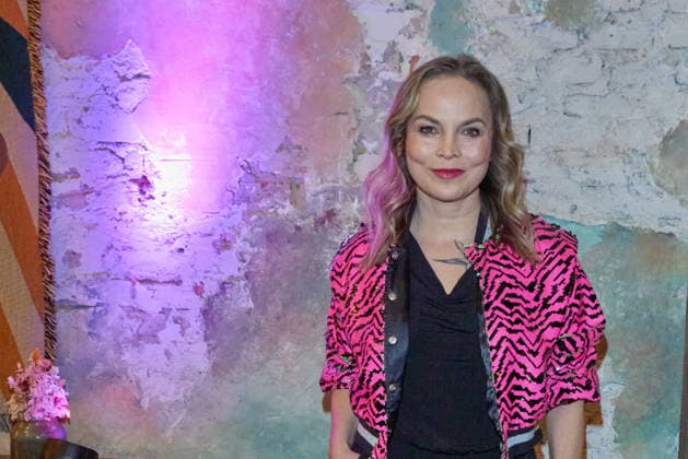 Regina Halmich leek from Natascha Ochsenknecht to her podcast Wondermom on 29 01 2026 in Berlin Podcast Wondermom