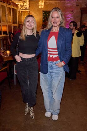 Eva Bloss and Eva Mona Rodekirchen Lauch by Natascha Ochsenknecht for their podcast Wondermom on 29 01 2026 in Berlin Podcast Wondermom