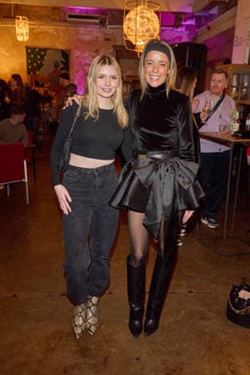 Eva Bloss and Marina Hoermanseder Lauch by Natascha Ochsenknecht for their podcast Wondermom on 29 01 2026 in Berlin Podcast Wondermom