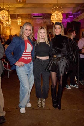 Eva Mona Rodekirchen, Eva Bloss and Marina Hoermanseder Lauch by Natascha Ochsenknecht for her podcast Wondermom on 29 01 2026 in Berlin Podcast Wondermom
