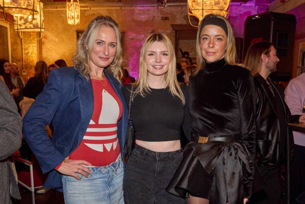 Eva Mona Rodekirchen, Eva Bloss and Marina Hoermanseder Lauch by Natascha Ochsenknecht for her podcast Wondermom on 29 01 2026 in Berlin Podcast Wondermom