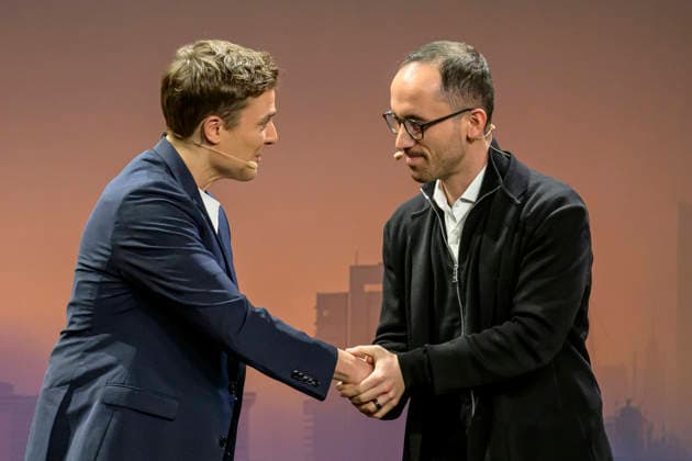 GER, Berlin, Constantin Schreiber Late Night, on stage, at the Urania, pictured from left Constantin Schreiber, Star pianist Igor Levit, January 29, 2026, Copyright: HMBxMedia UwexKoch