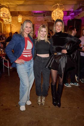 Eva Mona Rodekirchen, Eva Bloss and Marina Hoermanseder Lauch by Natascha Ochsenknecht for her podcast Wondermom on 29 01 2026 in Berlin Podcast Wondermom