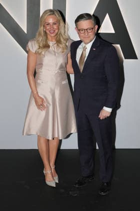 WASHINGTON, D.C. - JANUARY 29: Kelly Lary and Mike Johnson at the world premiere of Amazon MGM Studios™ film, Melania on January 29, 2026 at the Trump-Kennedy Center in Washington, D.C. Copyright: xmpi34x