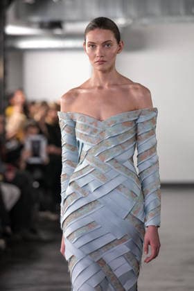 PFW - Rami Al Ali Runway A model walks the runway at the Rami Al Ali Haute Couture Spring Summer 2026 show, as part of Paris Fashion Week in Paris, France on January 29th, 2026. Rami Al Ali is the first Syrian fashion designer to present a collection ‘officially’ at the Paris Haute Couture week. Photo by Ammar Abd Rabbo ABACAPRESS.COM Paris France  Copyright: xAbdxRabboxAmmar ABACAx