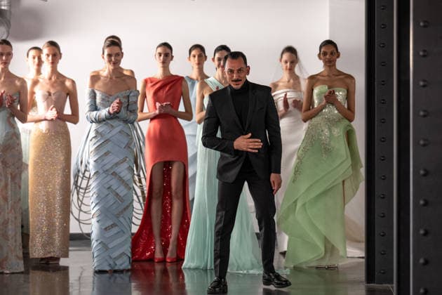 PFW - Rami Al Ali Runway A model walks the runway at the Rami Al Ali Haute Couture Spring Summer 2026 show, as part of Paris Fashion Week in Paris, France on January 29th, 2026. Rami Al Ali is the first Syrian fashion designer to present a collection ‘officially’ at the Paris Haute Couture week. Photo by Ammar Abd Rabbo ABACAPRESS.COM Paris France  Copyright: xAbdxRabboxAmmar ABACAx