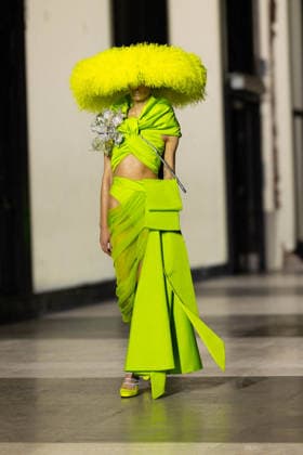 Model lors du défilé Germanier, Collection Haute Couture Printemps Eté 2026 lors de la Fashion Week de Paris fashion week PFW le 29 janvier 2026 Thibault Duboucher Bestimage Germanier fashion show, Spring Summer 2026 Haute Couture Collection during Paris Fashion Week PFW on 29 January 2026 Paris France  Copyright: xThibaultxDuboucherx xBestimagexThibaultxDuboucherx xBestimagex