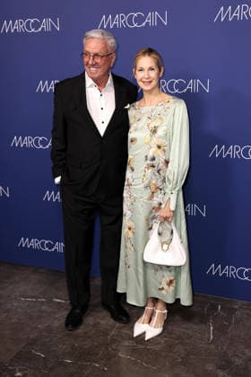 Helmut Schlotterer and Kelly Rutherford at the Marc Cain ECHO of now fashion show on 30 01 2026 at the Funkhaus in Berlin Marc Cain Fashion Show in Berlin