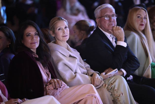Bettina Zimmermann, Kelly Rutherford, Helmut Schlotterer and Jerry Hall at the Marc Cain ECHO of now fashion show on 30 01 2026 at the Funkhaus in Berlin Marc Cain Fashion Show in Berlin