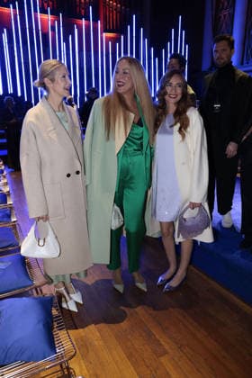 Kelly Rutherford, Jerry Hall and their daughter Elizabeth Jagger at the Marc Cain ECHO of now fashion show on 30 01 2026 at the Funkhaus in Berlin Marc Cain Fashion Show in Berlin