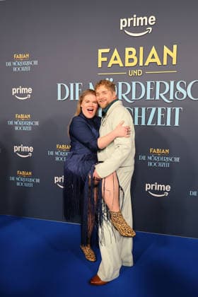 Gisa Flake and Knud Riepen at the German Television Award ceremony on 10 09 2025 in Cologne Bastian Pastewkas Fabian und Die moerderische Hochzeit Amazon Prime movie premiere in Cologne