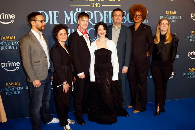 Philip Pratt, Denise Neustadt, Anton Dreger, Tamara Romera Gines, Bastian Pastewka, Nataly Kudiabor and Leonie Franziska Geisinger at the premiere of the Amazon Prime Video film Fabian und die mörderische Hochzeit at Cinenova Cologne, 30 01 2026 Foto:xR.xSchmiegeltx xFuturexImagex hochzeit_6106