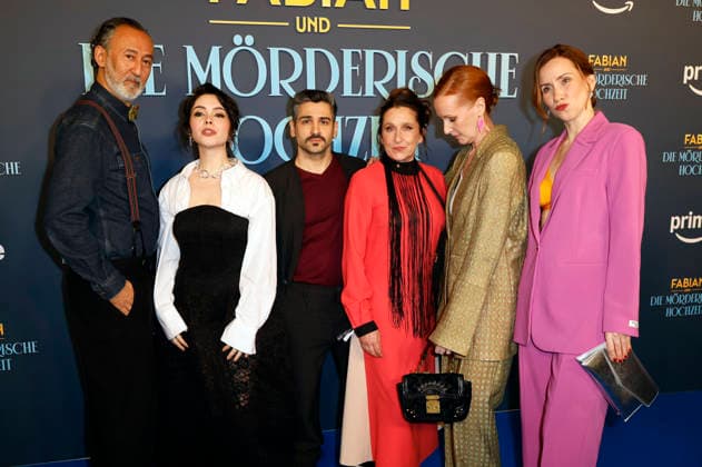 Ercan Durmaz, Tamara Romera Gines, Daniel Rodic, Barbara Philipp, Nicole Beutler and Lena Dörrie at the premiere of the Amazon Prime Video film Fabian und die mörderische Hochzeit at Cinenova Cologne, 30 01 2026 Foto:xR.xSchmiegeltx xFuturexImagex hochzeit_6211