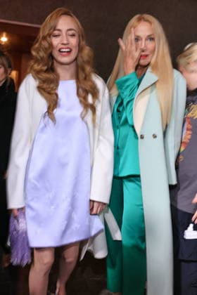 Elizabeth Jagger and Jerry Hall at the Marc Cain Fashion Show, Funkhaus Berlin, Berlin, Berlin Berlin