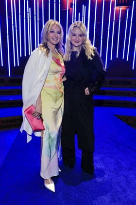30 01 2026, Frauke Ludowig and Nele Roeffen at the Marc Cain Fashion Show, Funkhaus Berlin, Berlin, Berlin Berlin