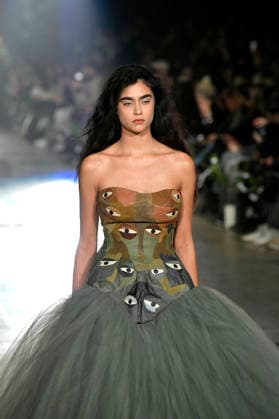 Model at the Danny Reinke Fashion Show at Berlin Fashion Week A W 2026 at NLND Neuland Berlin Berlin, 30 01 2026 Foto:xM.xBehrensx xFuturexImagex reinke_6142