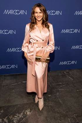 Monika Sozanska as a guest on the red carpet at the Marc Cain Fashion Show Echo of now at Funkhaus Berlin on 30 01 2028 Berlin Germany