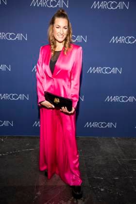 Denise Schindler as a guest on the red carpet at the Marc Cain Fashion Show Echo of now at Funkhaus Berlin on 30 01 2028 Berlin Germany
