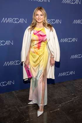 Frauke Ludowig as a guest on the red carpet at the Marc Cain Fashion Show Echo of now at Funkhaus Berlin on 30 01 2028 Berlin Germany
