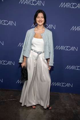 Kaliya Ka as a guest on the red carpet at the Marc Cain Fashion Show Echo of now at Funkhaus Berlin on 30 01 2028 Berlin Germany