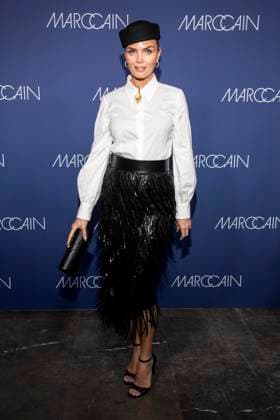 Kim Feenstra as a guest on the red carpet at the Marc Cain Fashion Show Echo of now at Funkhaus Berlin on 30 01 2028 Berlin Germany