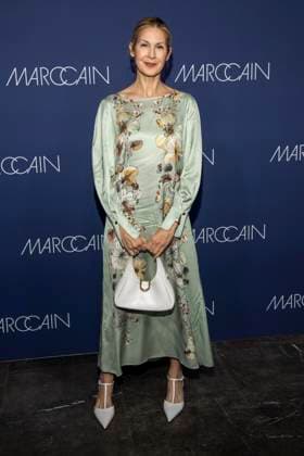 Kelly Rutherford as a guest on the red carpet at the Marc Cain Fashion Show Echo of now at Funkhaus Berlin on 30 01 2028 Berlin Germany
