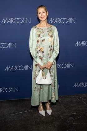 Kelly Rutherford as a guest on the red carpet at the Marc Cain Fashion Show Echo of now at Funkhaus Berlin on 30 01 2028 Berlin Germany