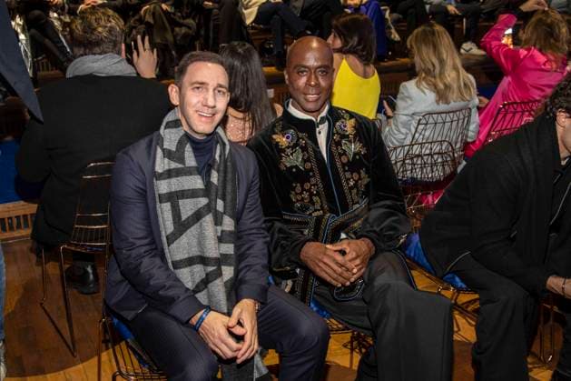 Marcel Remus and Bruce Darnell as guests at the Marc Cain Fashion Show Echo of now at Funkhaus Berlin on 30 01 2028 Berlin Germany