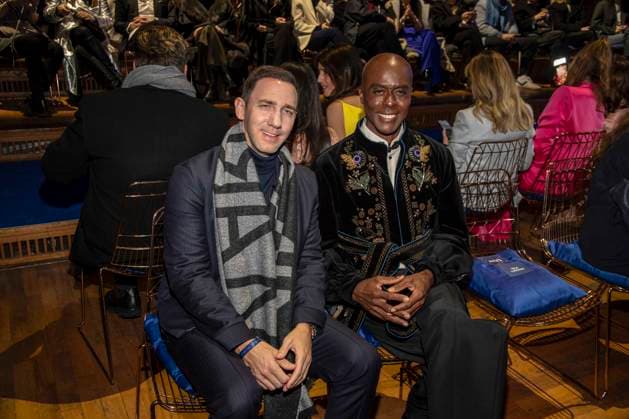 Marcel Remus and Bruce Darnell as guests at the Marc Cain Fashion Show Echo of now at Funkhaus Berlin on 30 01 2028 Berlin Germany