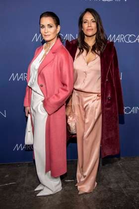 Anja Kling and Bettina Zimmermann as guests on the red carpet at the Marc Cain Fashion Show Echo of now at Funkhaus Berlin on 30 01 2028 Berlin Germany