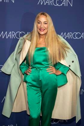 Jerry Hall as a guest on the red carpet at the Marc Cain Fashion Show Echo of now at Funkhaus Berlin on 30 01 2028 Berlin Germany