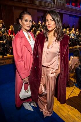 Anja Kling and Bettina Zimmermann at the Marc Cain Fashion Show Echo of now at Funkhaus Berlin on 30 01 2028 Berlin Germany