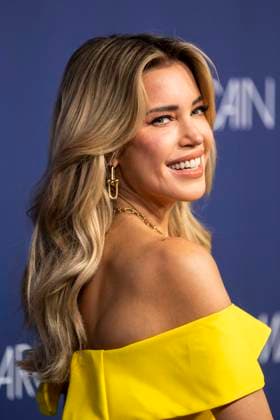 Sylvie Meis yellow dress as a guest on the red carpet at the Marc Cain Fashion Show Echo of now at Funkhaus Berlin on 30 01 2028 Berlin Germany