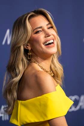 Sylvie Meis yellow dress as a guest on the red carpet at the Marc Cain Fashion Show Echo of now at Funkhaus Berlin on 30 01 2028 Berlin Germany