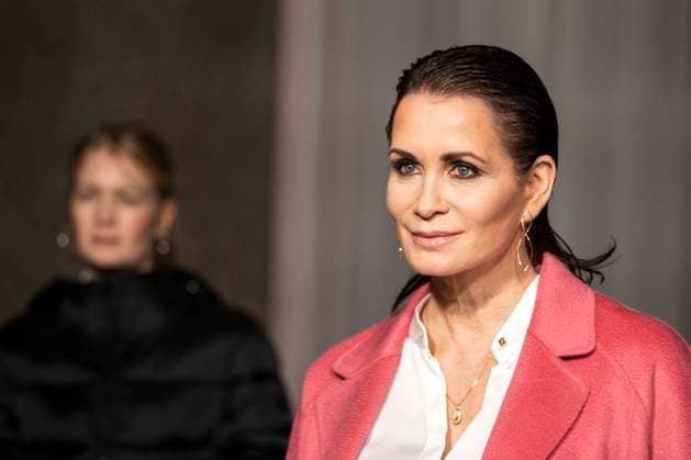 Anja Kling as a guest on the red carpet at the Marc Cain Fashion Show Echo of now at Funkhaus Berlin on 30 01 2028 Berlin Germany