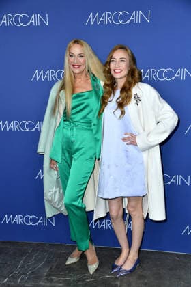 Jerry Hall and Elizabeth Jagger at the Marc Cain fashion show Echo Of Now at Funkhaus Berlin in Berlin on 30 01 2026