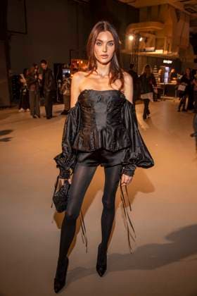 Celine Bethmann as a guest of Danny Reinke at the Berlin Fashion Week Autumn Winter 2026 at NLND Berlin on 30 01 2026 Berlin Germany