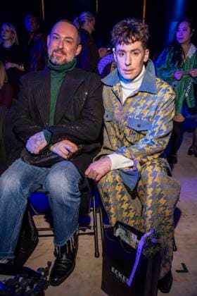 Marcel Ostertag and Kilan Kerner as guests of Danny Reinke at the Berlin Fashion Week Autumn Winter 2026 at NLND Berlin on 30 01 2026 Berlin Germany